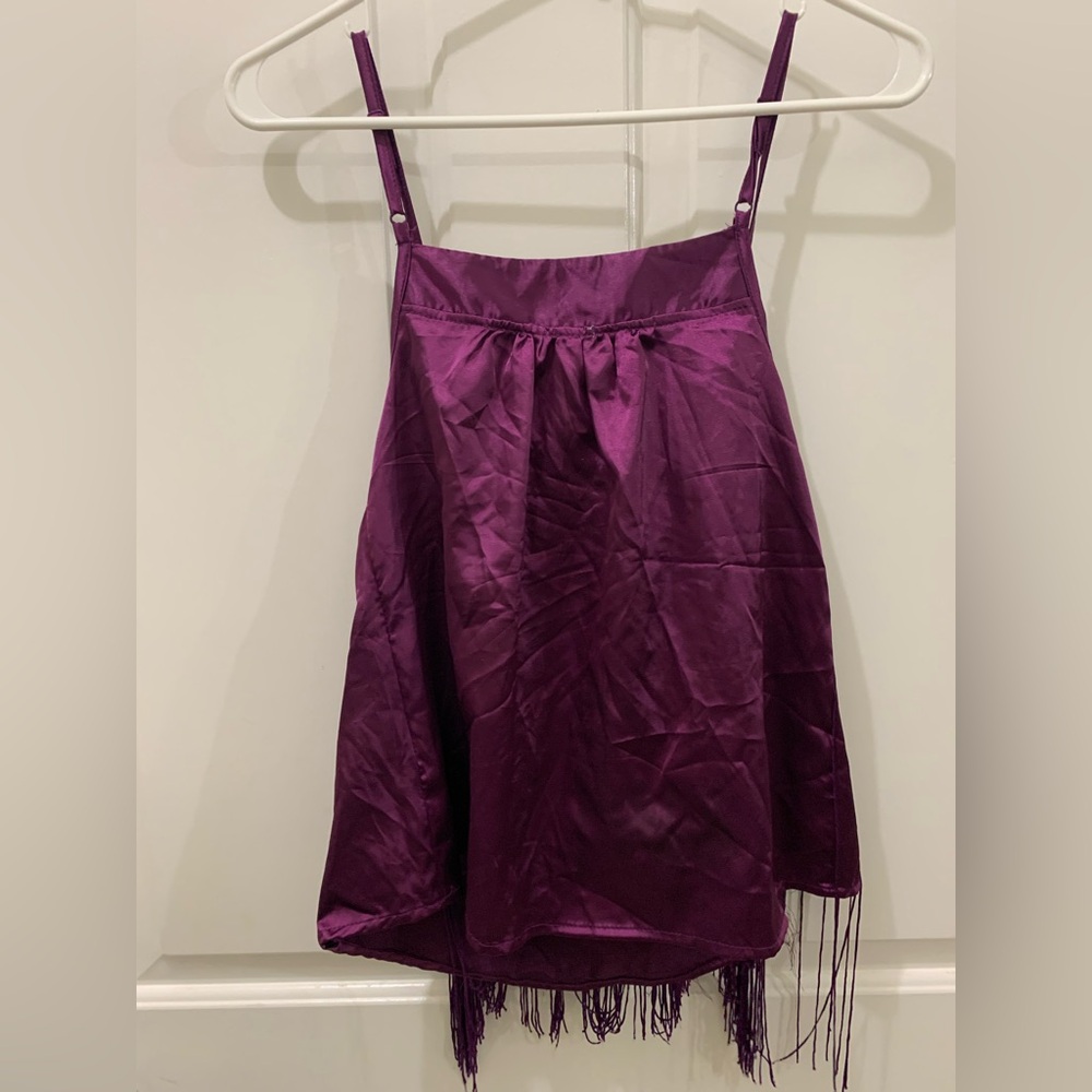 Charlotte Russe Purple Beaded Frilled top size small - Picture 5 of 9